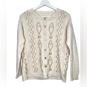 Beaded Cream Cardigan